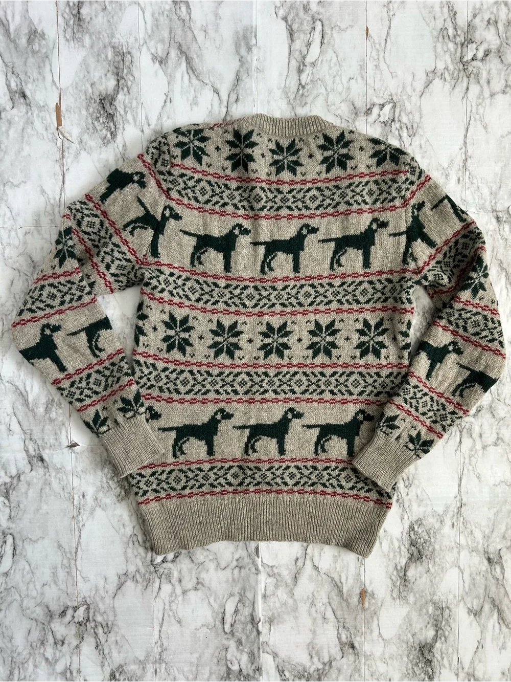 J. Crew | men’s size small 100% lambs wool fair isle Labrador lab dog sweater